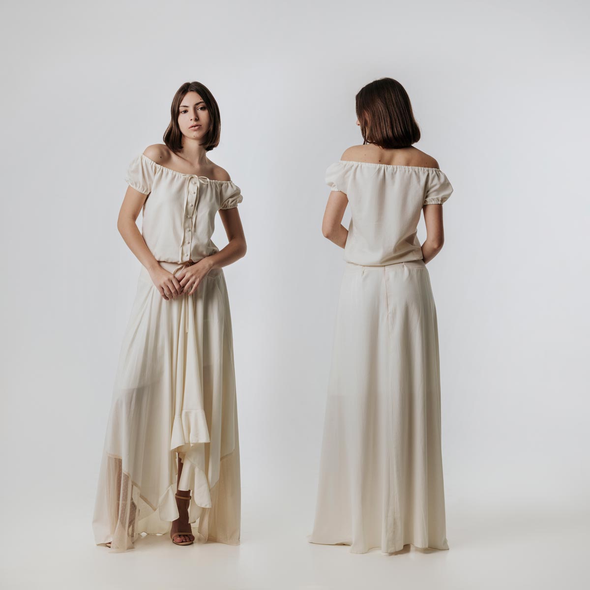 L'ensemble Aurore, une création authentique conçue dans un tissu écologique par NATI, créatrice à Annecy