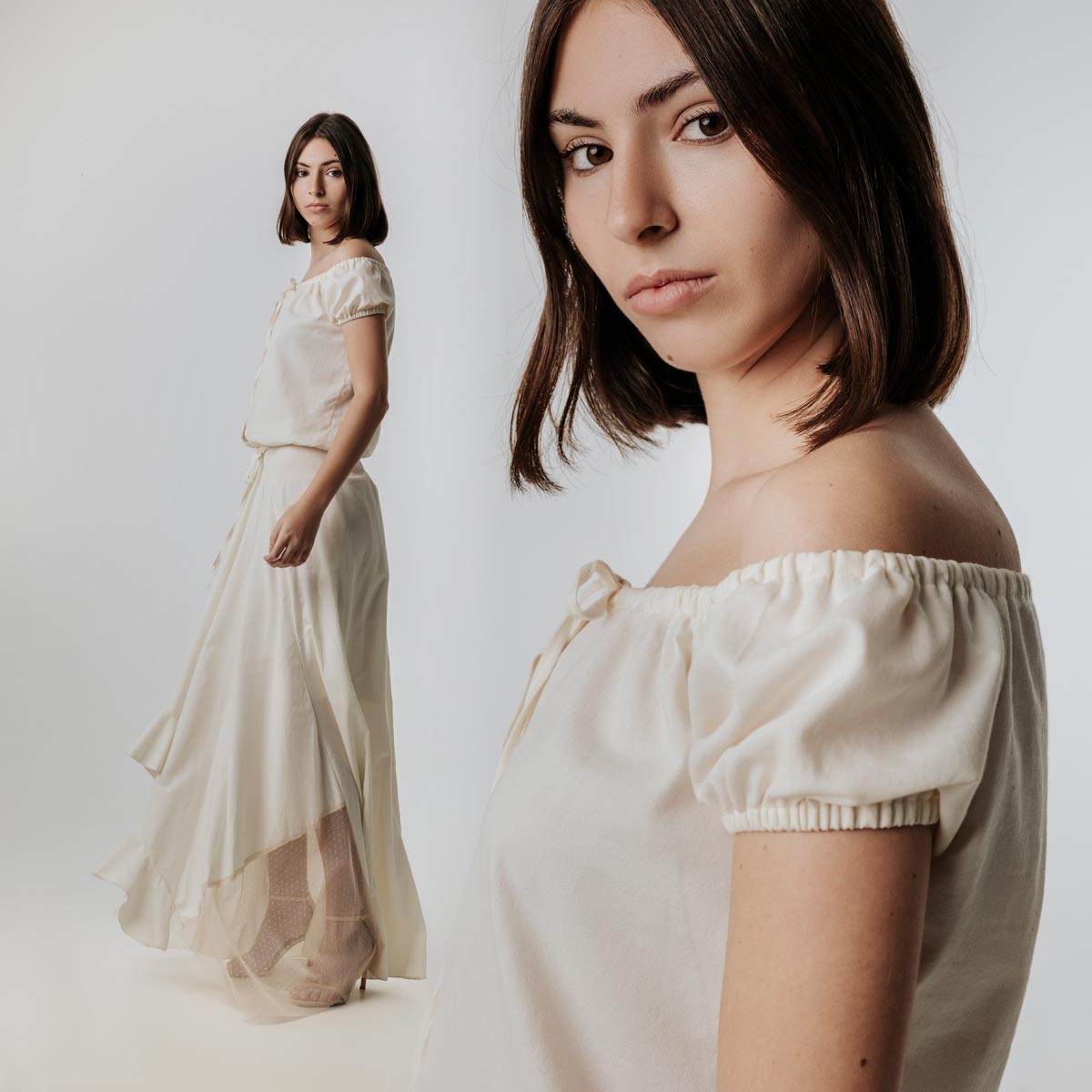 L'ensemble Aurore, une création authentique conçue dans un tissu écologique par NATI, créatrice à Annecy